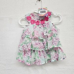 Kids Headquarters 6/9m floral sleeveless ruffled layered dress